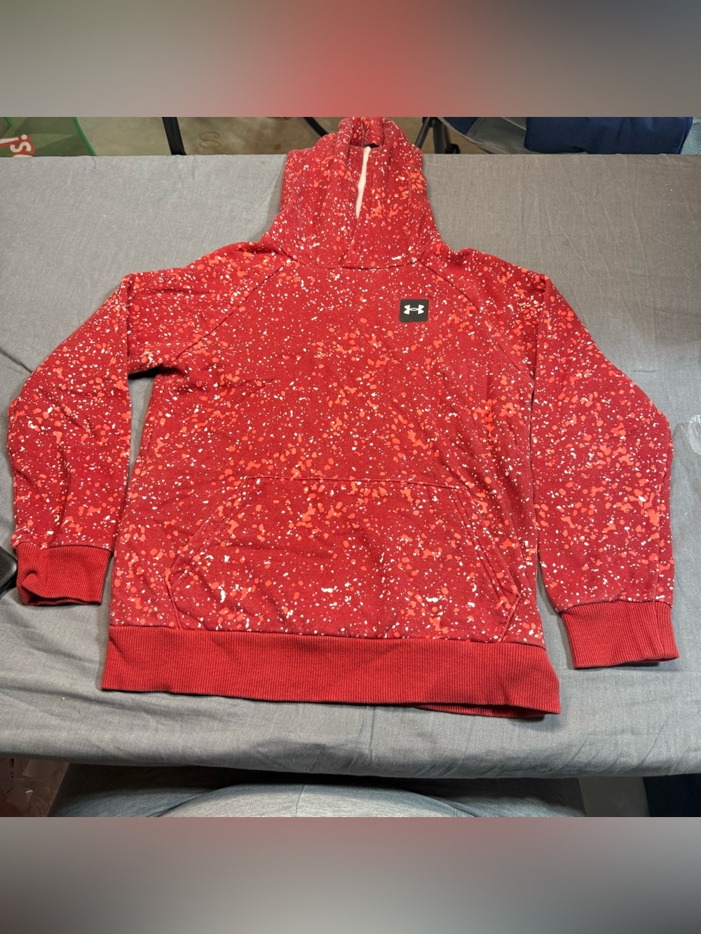 Under Armour Red Speckle Kids Pullover Hoodie